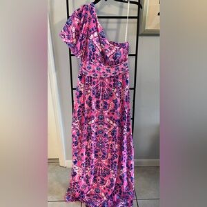 NWT Lilly Pulitzer Solana one-shoulder maxi dress